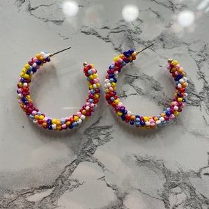 Colorful Beaded Hoops
